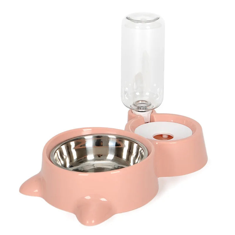 Cat Automatic Water Bowl And A Food Bowl