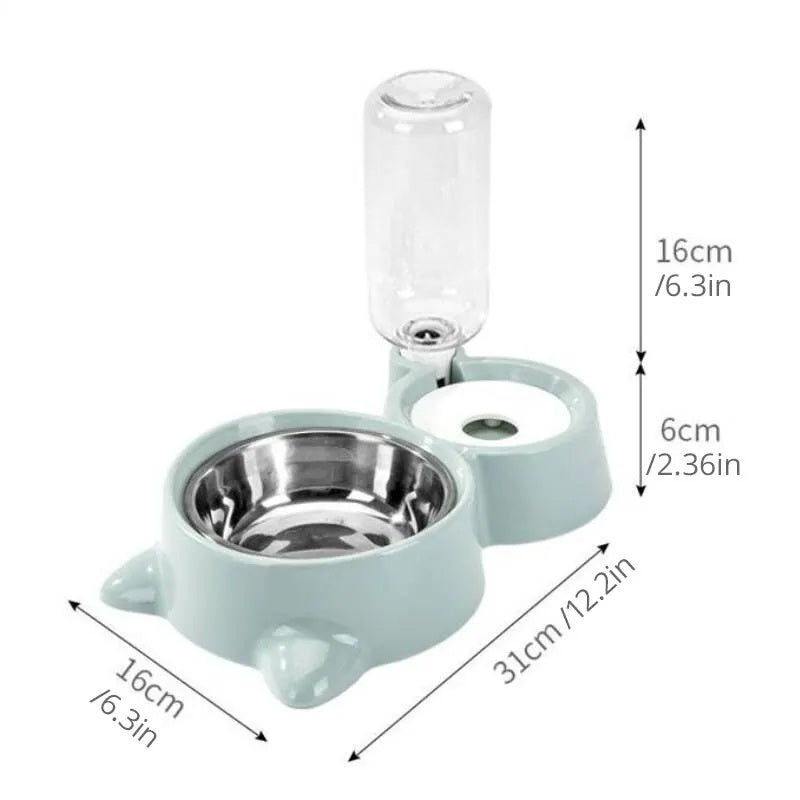 Cat Automatic Water Bowl And A Food Bowl